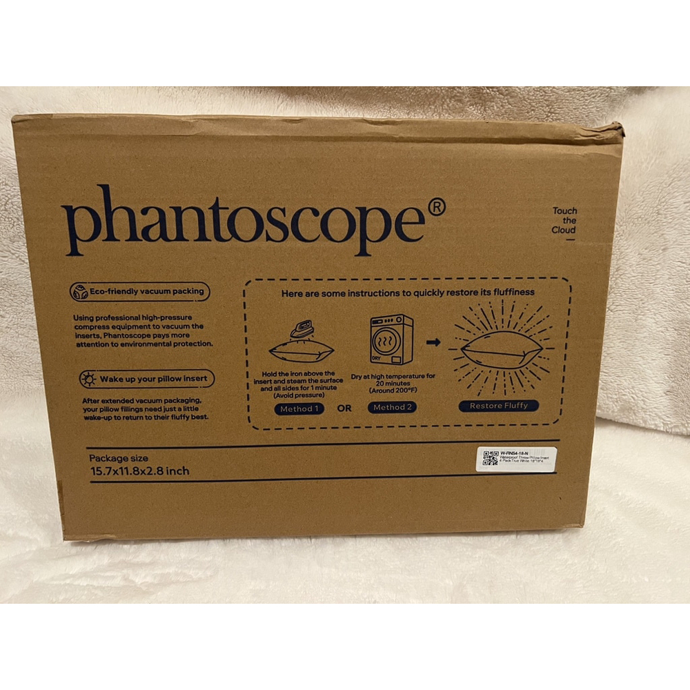 Phantoscope 18 x 18 Pillow Inserts - Pack of‎ 4 Outdoor Water Resistant NewInBox